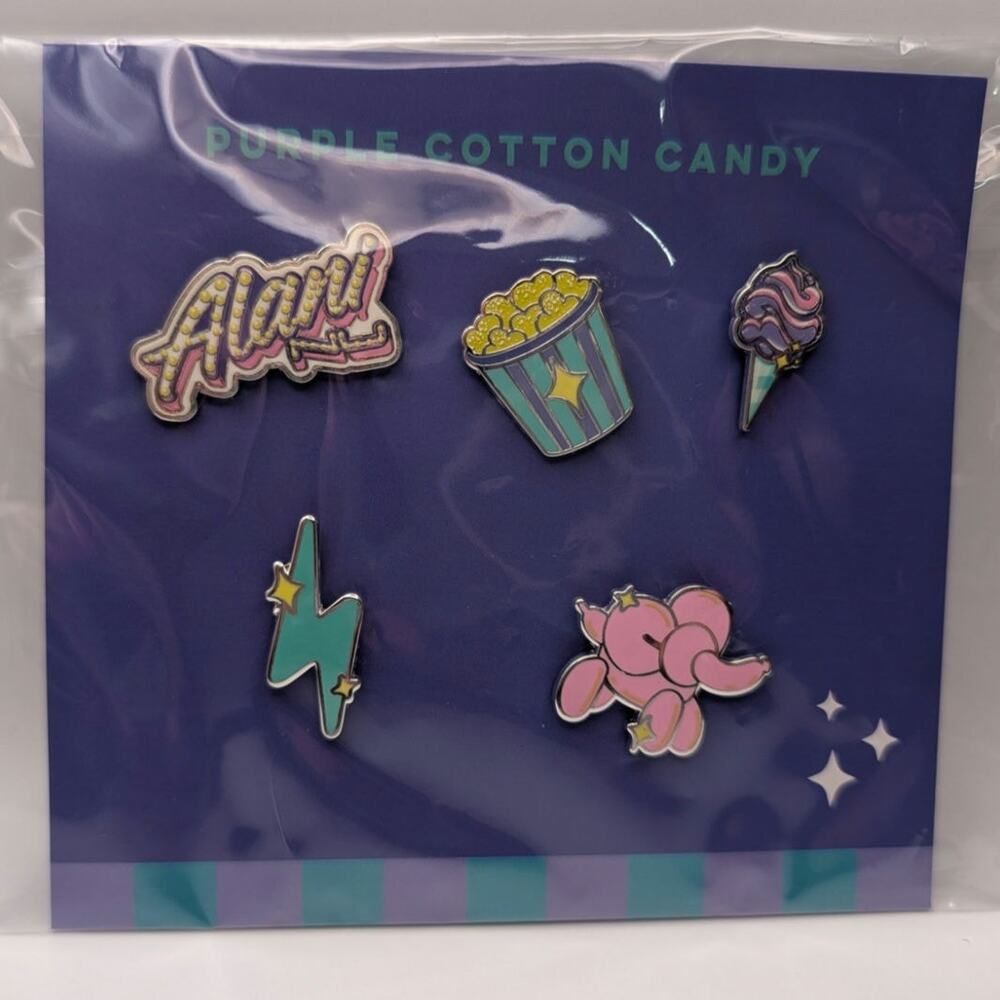 Alani Purple Cotton Candy" Enamel Pin Set Set of Five